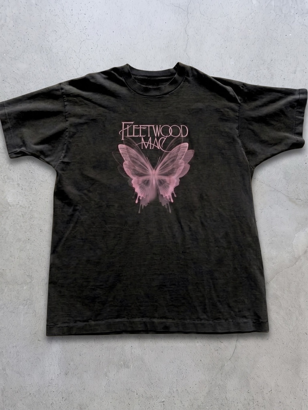 Fleetwood Mac Black T-Shirt With Butterfly
Design